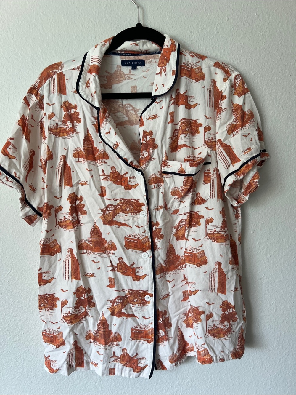 Katie Kime Austin Toile Pajama Top Size medium